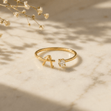 J'ador Paris Rings Initial Diamond Ring