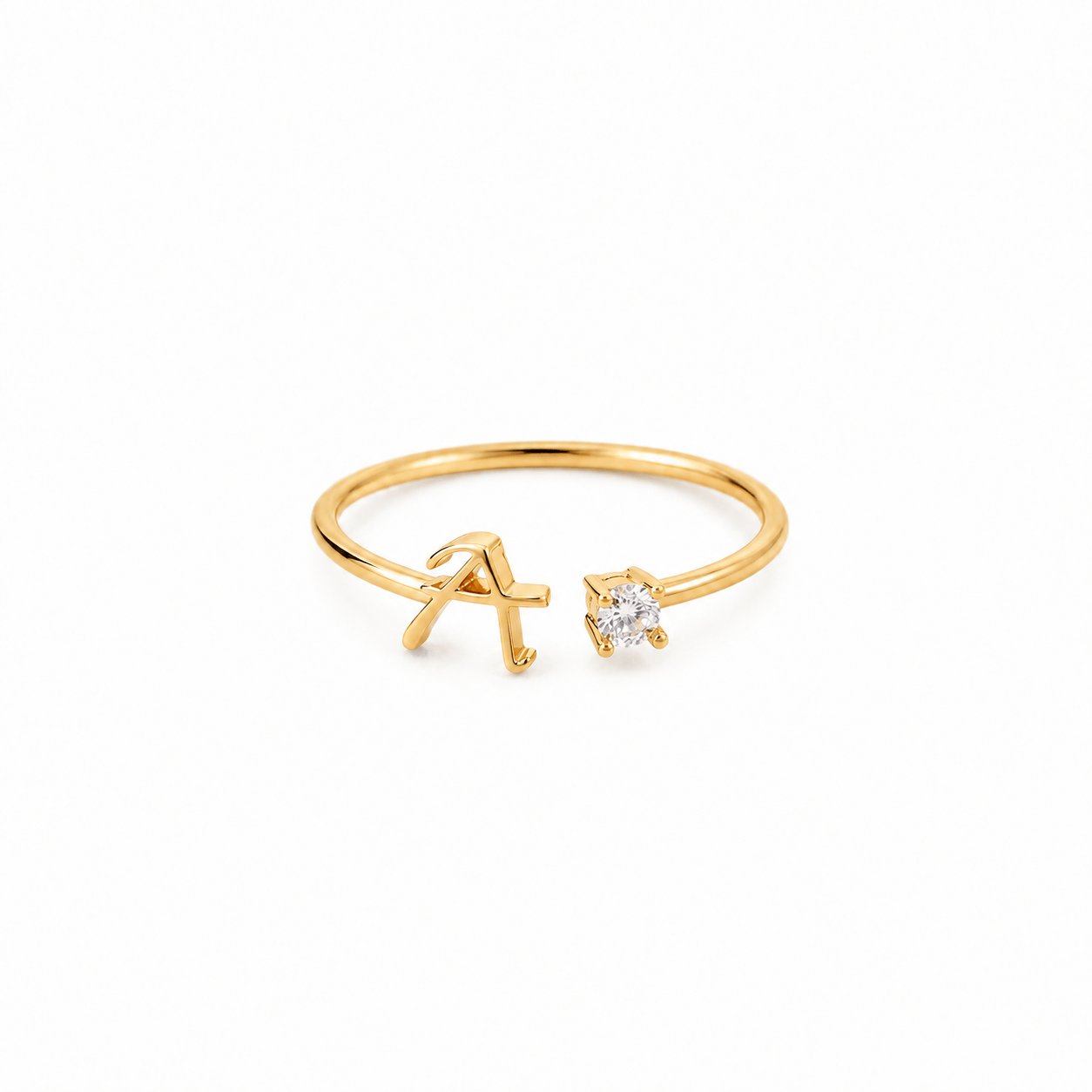 J'ador Paris Rings Gold / A Initial Diamond Ring