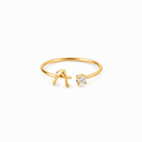 J'ador Paris Rings Gold / A Initial Diamond Ring
