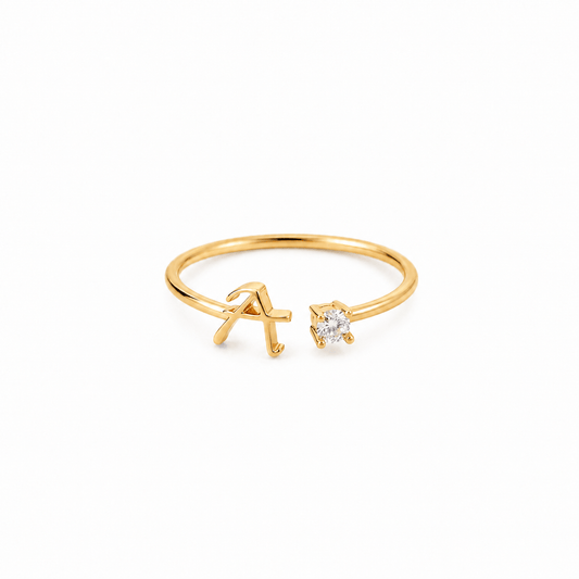 J'ador Paris Rings Gold / A Initial Diamond Ring