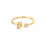 J'ador Paris Rings Gold / B Initial Diamond Ring