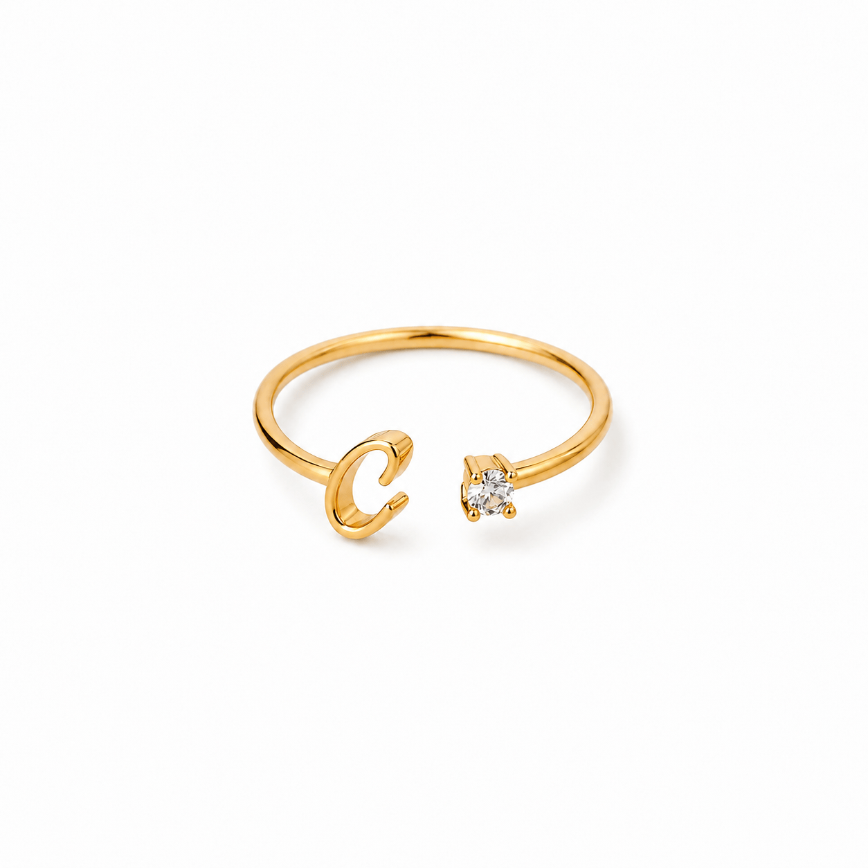 J'ador Paris Rings Gold / C Initial Diamond Ring