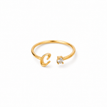 J'ador Paris Rings Gold / C Initial Diamond Ring