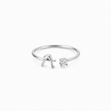 J'ador Paris Rings Silver / A Initial Diamond Ring