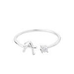J'ador Paris Rings Silver / A Initial Diamond Ring