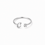 J'ador Paris Rings Silver / C Initial Diamond Ring