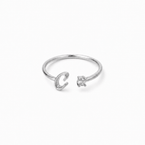 J'ador Paris Rings Silver / C Initial Diamond Ring