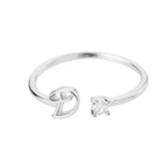 J'ador Paris Rings Silver / D Initial Diamond Ring