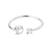J'ador Paris Rings Silver / D Initial Diamond Ring