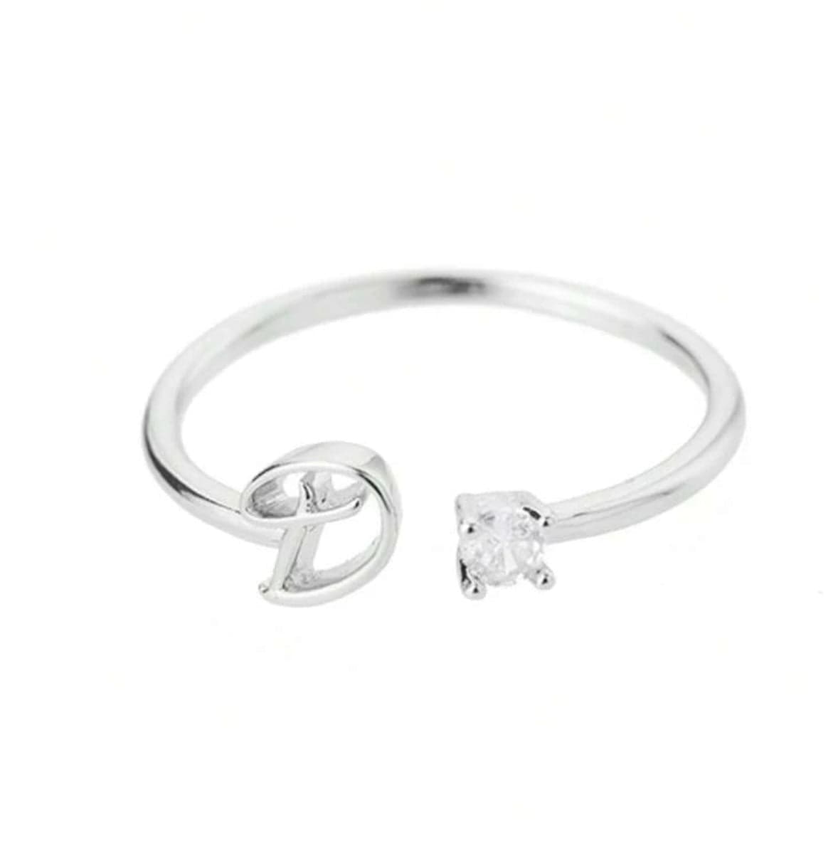 J'ador Paris Rings Silver / D Initial Diamond Ring