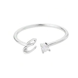 J'ador Paris Rings Silver / E Initial Diamond Ring
