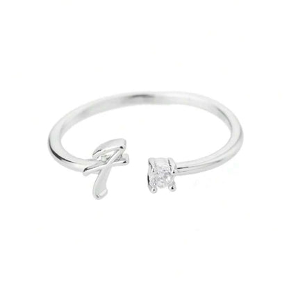 J'ador Paris Rings Silver / F Initial Diamond Ring