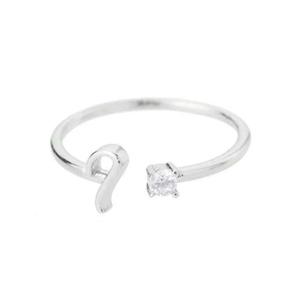 J'ador Paris Rings Silver / I Initial Diamond Ring