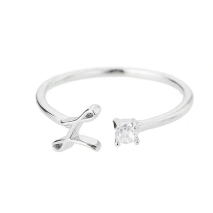 J'ador Paris Rings Silver / L Initial Diamond Ring