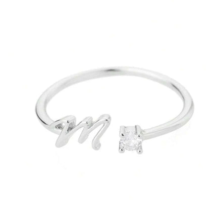 J'ador Paris Rings Silver / M Initial Diamond Ring