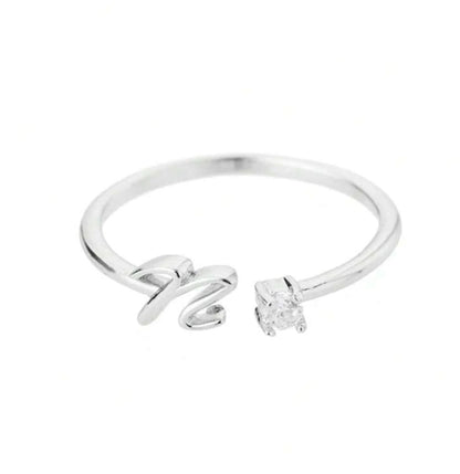 J'ador Paris Rings Silver / N Initial Diamond Ring