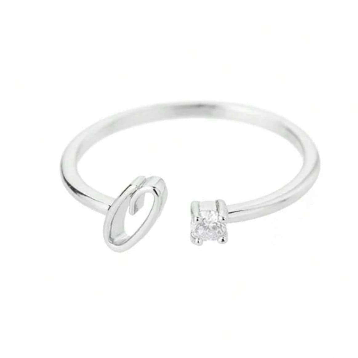 J'ador Paris Rings Silver / O Initial Diamond Ring