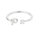 J'ador Paris Rings Silver / P Initial Diamond Ring