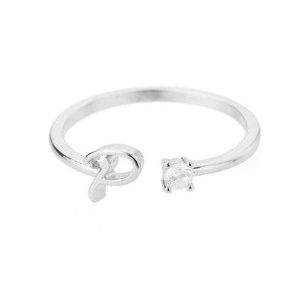 J'ador Paris Rings Silver / P Initial Diamond Ring