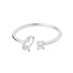 J'ador Paris Rings Silver / Q Initial Diamond Ring