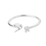 J'ador Paris Rings Silver / S Initial Diamond Ring