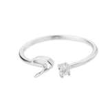 J'ador Paris Rings Silver / S Initial Diamond Ring