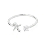 J'ador Paris Rings Silver / X Initial Diamond Ring