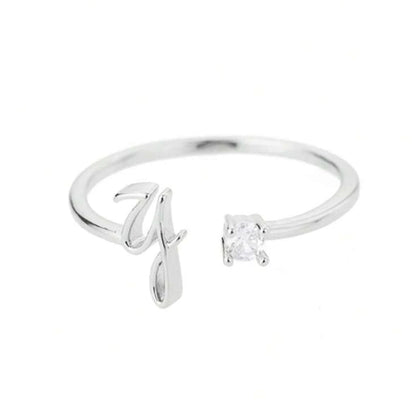 J'ador Paris Rings Silver / Y Initial Diamond Ring