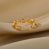 J'ador Paris Rings Link Chain Ring