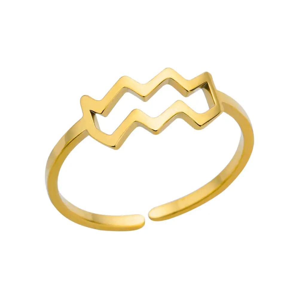 J'ador Paris Rings Aquarius Zodiac Sign Ring